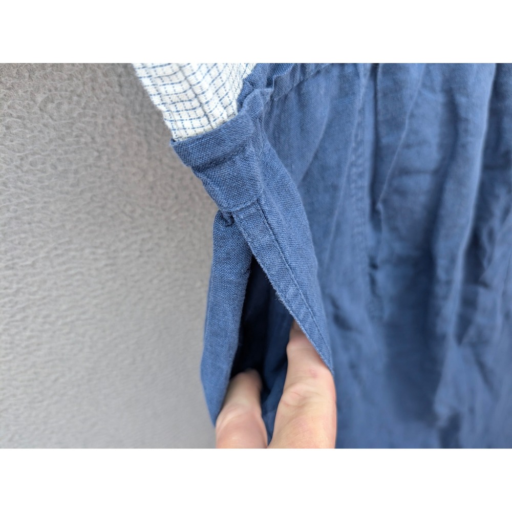 FLAX by Jeanne Engelhart 100% Linen Jumper Dress w/ Inner Collared Shirt Small - Picture 5 of 12